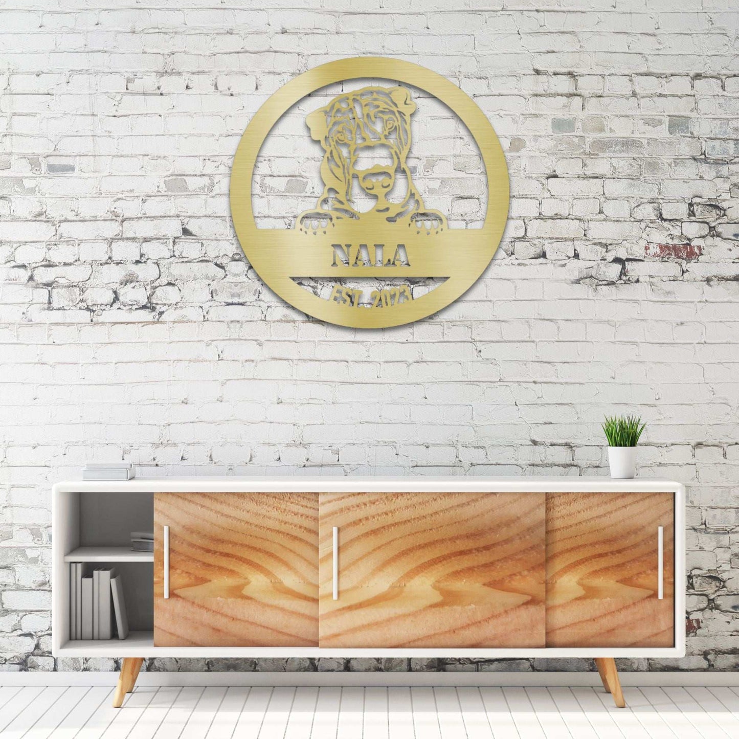 Personalized Shar-Pei Metal Wall Art – Custom Dog Name Sign | Barkhaus Metal Company