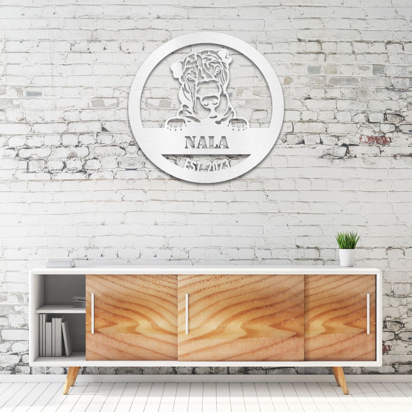 Personalized Shar-Pei Metal Wall Art – Custom Dog Name Sign | Barkhaus Metal Company