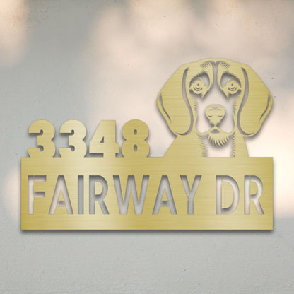 Personalized Beagle Address Sign Gold | Barkhaus Metal Company