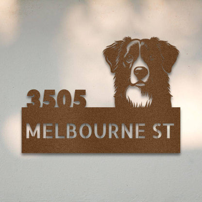 Personalized Border Collie Address Sign Copper | Barkhaus Metal Company