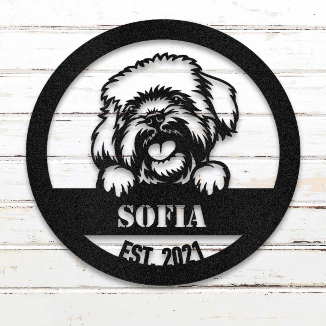 Personalized Havanese Metal Wall Art – Custom Dog Name Sign Black | Barkhaus Metal Company