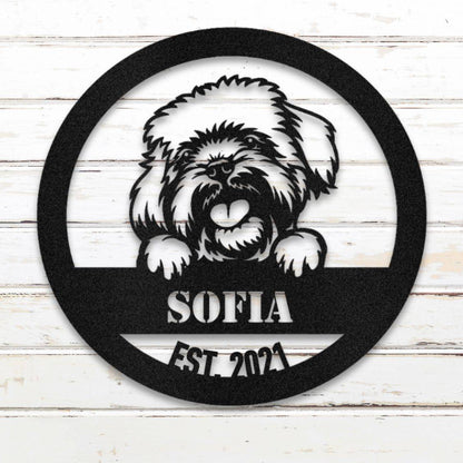 Personalized Havanese Metal Wall Art – Custom Dog Name Sign Black | Barkhaus Metal Company