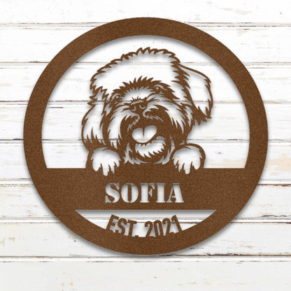 Personalized Havanese Metal Wall Art – Custom Dog Name Sign Copper | Barkhaus Metal Company