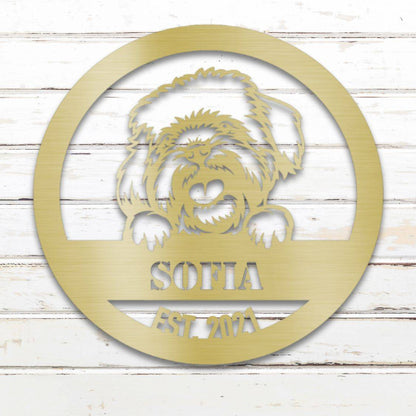 Personalized Havanese Metal Wall Art – Custom Dog Name Sign Gold | Barkhaus Metal Company