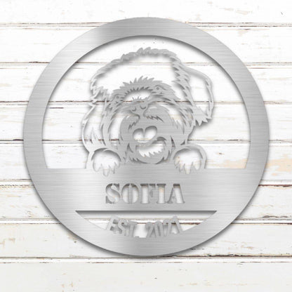 Personalized Havanese Metal Wall Art – Custom Dog Name Sign Silver | Barkhaus Metal Company