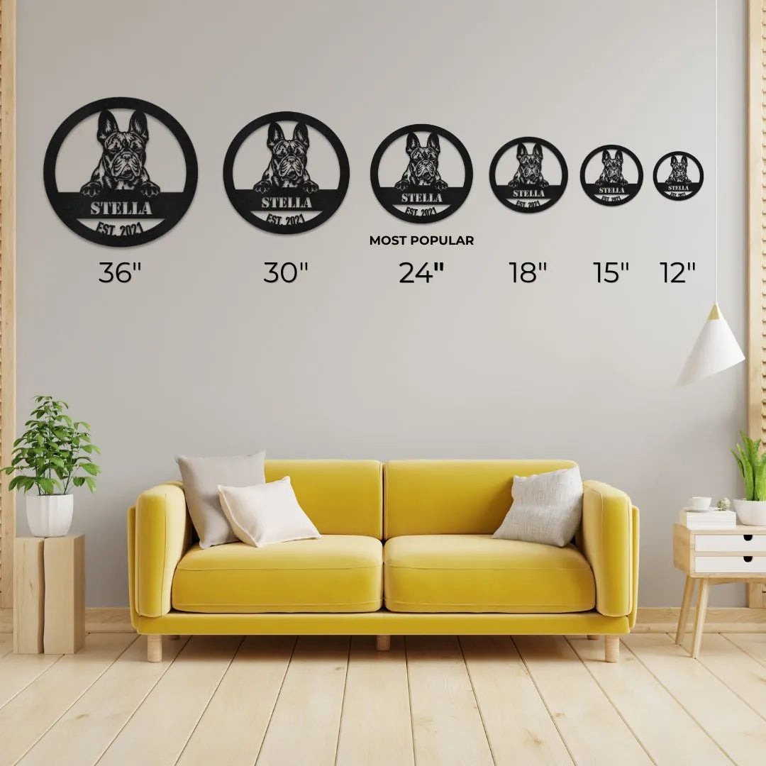 French Bulldog Personalized Metal Sign - Custom Dog Wall Art Silhouette in - Custom Dog Wall Art
