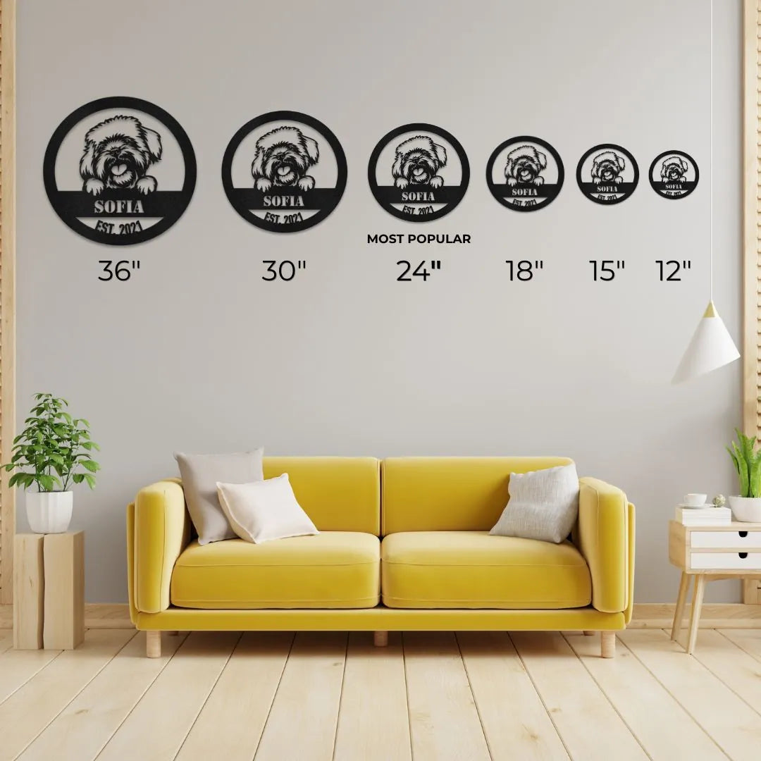 Havanese Personalized Metal Sign - Custom Dog Wall Art Silhouette in - Custom Dog Wall Art