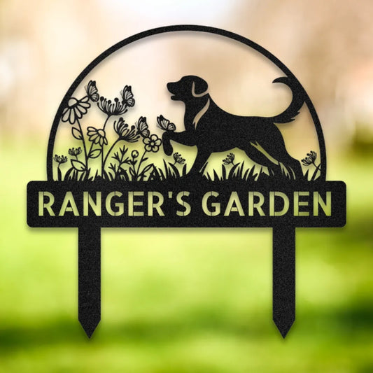 Personalized Yard Stake I Silhouette in Black - Custom Dog Wall Art