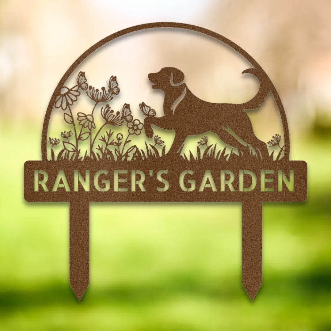 Personalized Yard Stake I Silhouette in Copper - Custom Dog Wall Art
