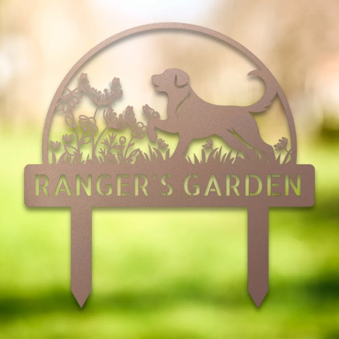 Personalized Yard Stake I Silhouette in Rose - Custom Dog Wall Art