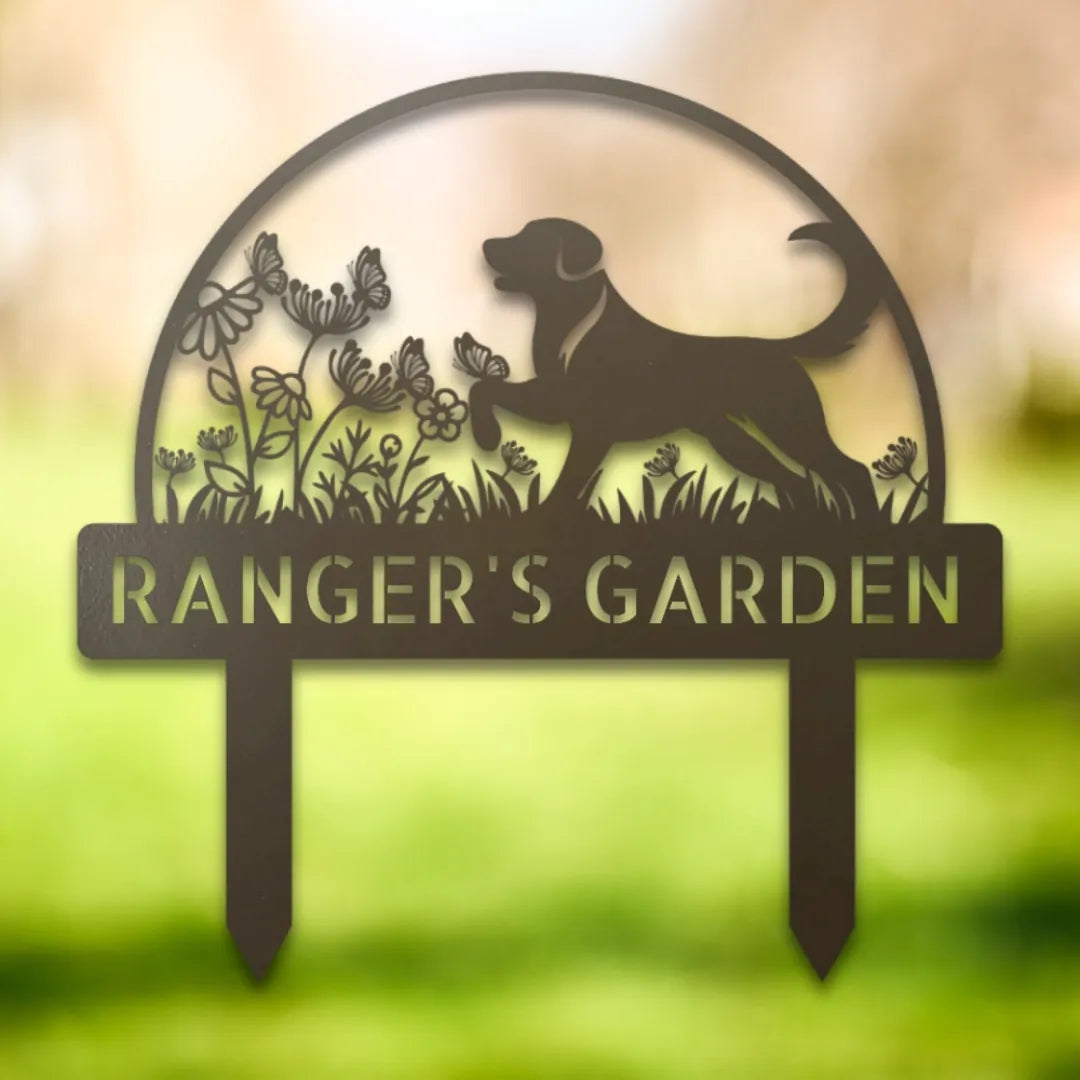 Personalized Yard Stake I Silhouette in Stone - Custom Dog Wall Art