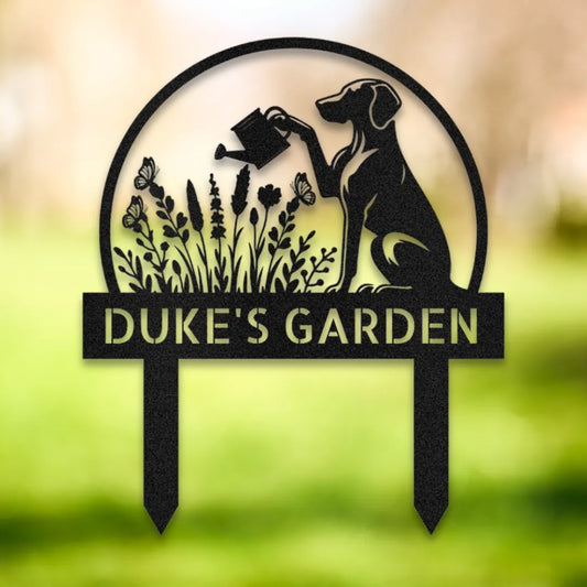 Personalized Yard Stake II Silhouette in Black - Custom Dog Wall Art