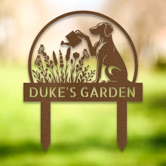 Personalized Yard Stake II Silhouette in Copper - Custom Dog Wall Art