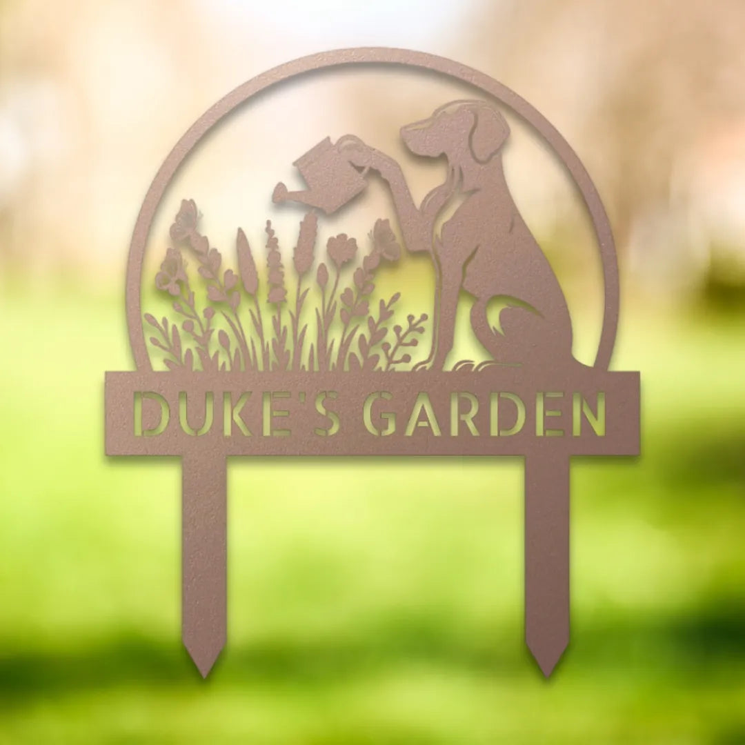 Personalized Yard Stake II Silhouette in Rose - Custom Dog Wall Art