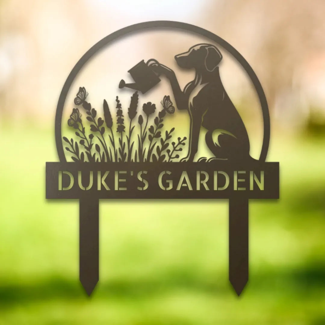 Personalized Yard Stake II Silhouette in Stone - Custom Dog Wall Art