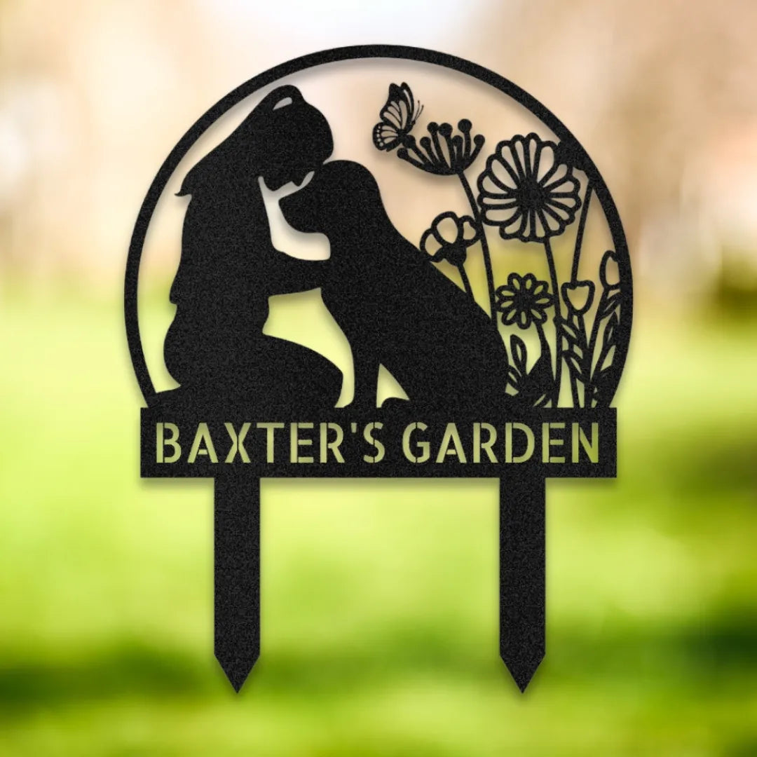 Personalized Yard Stake III Silhouette in Black - Custom Dog Wall Art