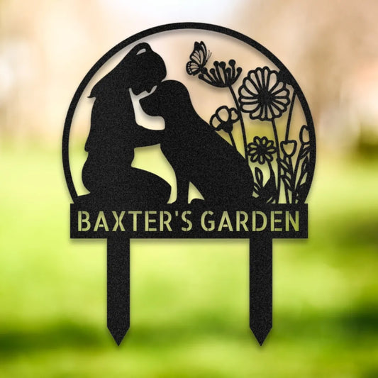 Personalized Yard Stake III Silhouette in Black - Custom Dog Wall Art