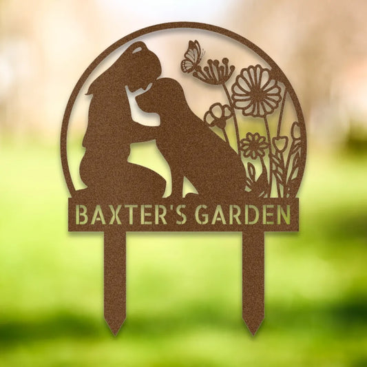 Personalized Yard Stake III Silhouette in Copper - Custom Dog Wall Art