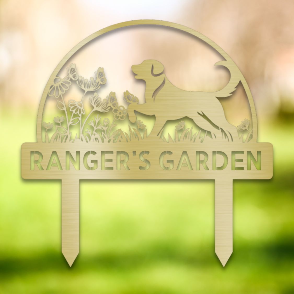 Personalized Yard Stake I Gold | Barkhaus Metal Company