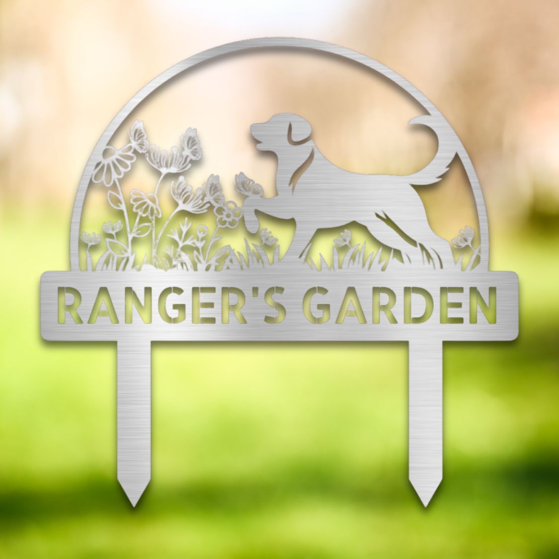 Personalized Yard Stake I Silver | Barkhaus Metal Company