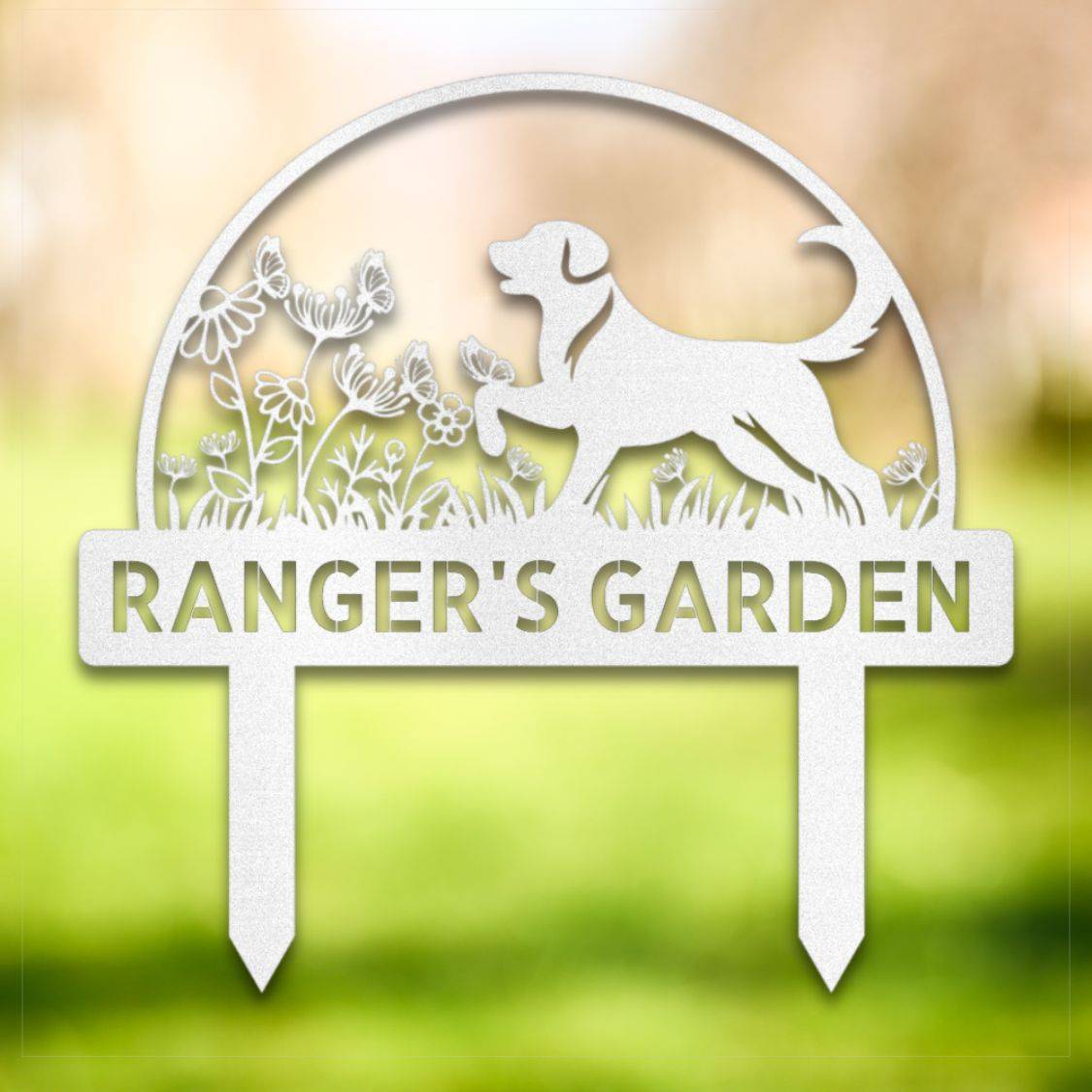 Personalized Yard Stake I White | Barkhaus Metal Company