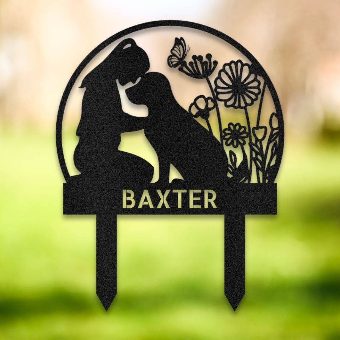 Personalized Yard Stake III Black | Barkhaus Metal Company