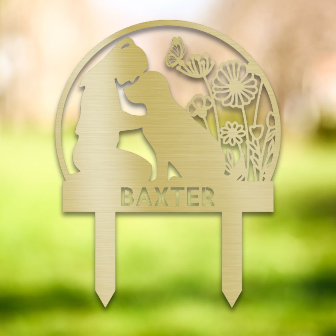 Personalized Yard Stake III Gold | Barkhaus Metal Company