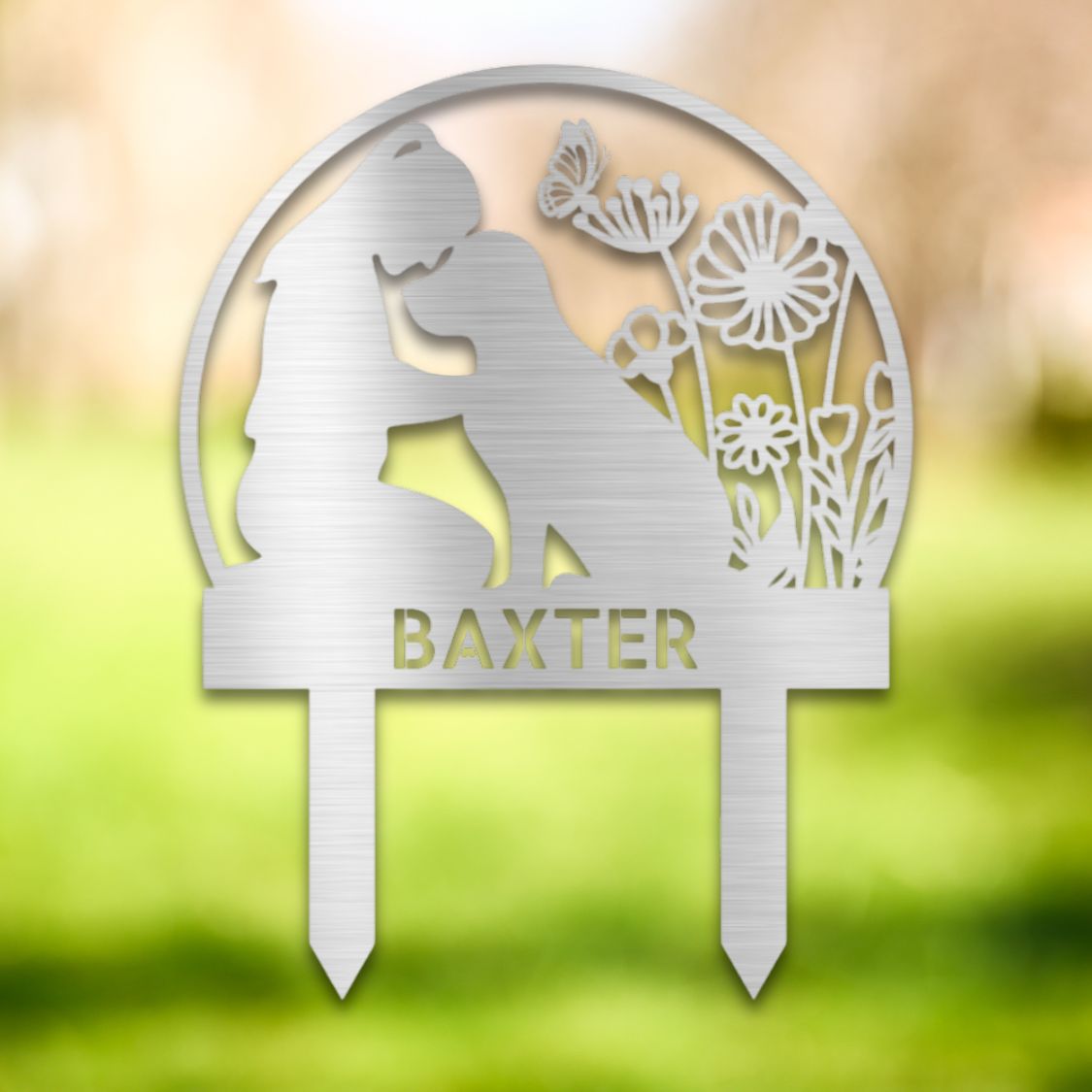 Personalized Yard Stake III Silver | Barkhaus Metal Company