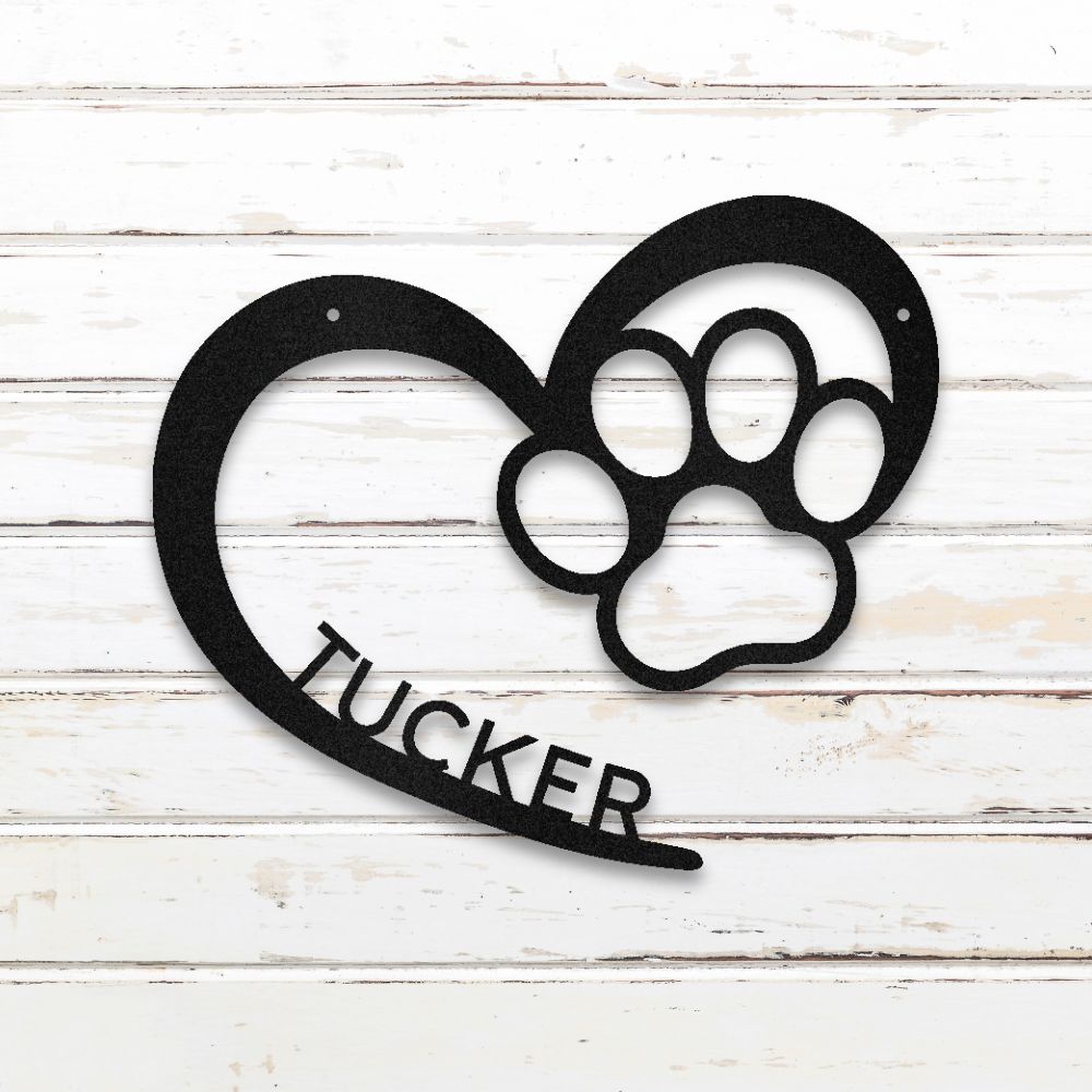 Puppy Love Personalized Metal Wall Art
