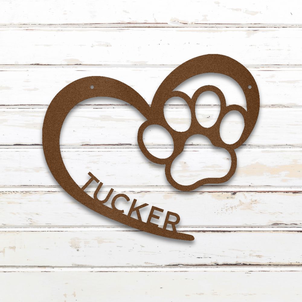 Puppy Love Personalized Metal Wall Art
