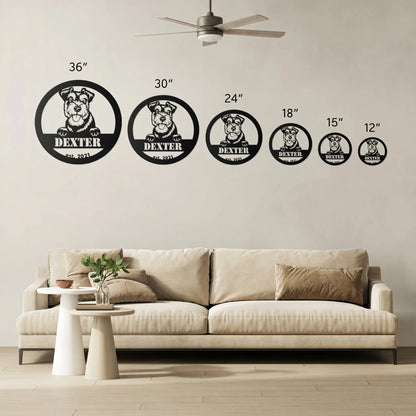 Miniature Schnauzer Personalized Metal Sign - Custom Dog Wall Art